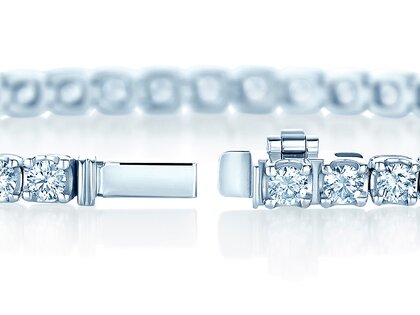 Tennisarmband Clean in 18K witgoud met Lab-grown diamanten 4.73ct E/VS, 16,5cm
