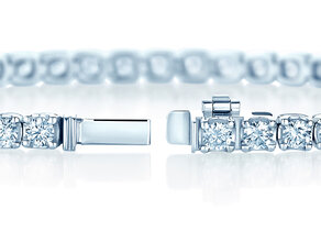 Tennisarmband Clean in 18K witgoud met Lab-grown diamanten 4.73ct E/VS, 16,5cm
