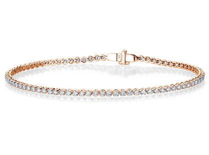 Tennisarmband in 18K roségoud, 16cm