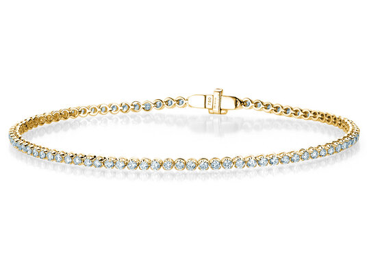 Tennisarmband in 18K geelgoud met 47 diamanten 1,7ct G/SI, 16cm