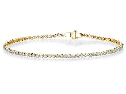 Tennisarmband in 18K geelgoud, 17cm
