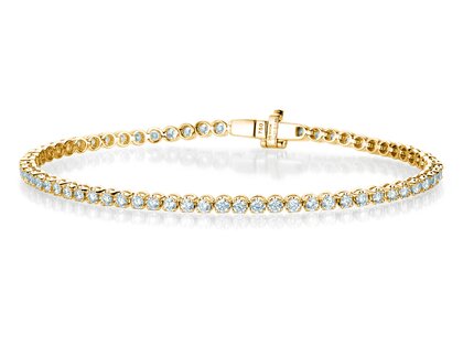 Tennisarmband in 18K geelgoud met 49 diamanten 3,15ct G/SI, 17,5cm