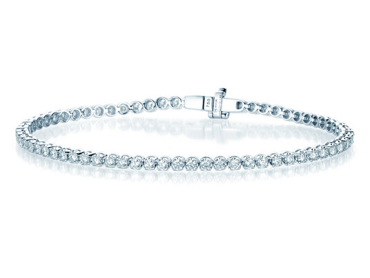 Tennisarmband in 18K witgoud met 49 diamanten 3,15ct G/SI, 17,5cm