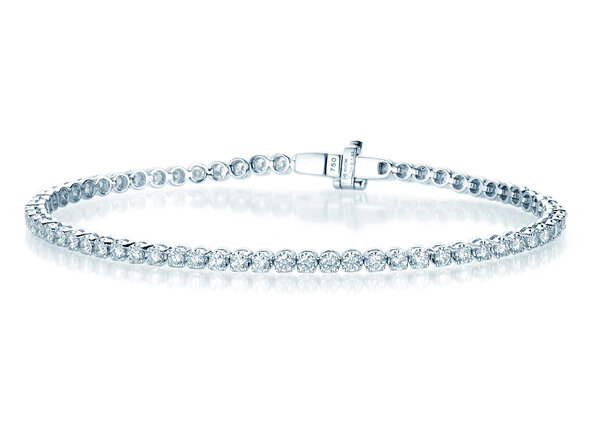 Tennisarmband in 18K witgoud met 49 diamanten 2,9ct G/SI, 16cm
