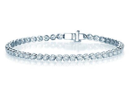 Tennisarmband in 18K witgoud met 43 diamanten 4,5ct G/SI, 16cm