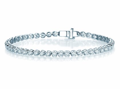 Tennisarmband in 18K witgoud met 43 diamanten 5ct G/SI, 18cm
