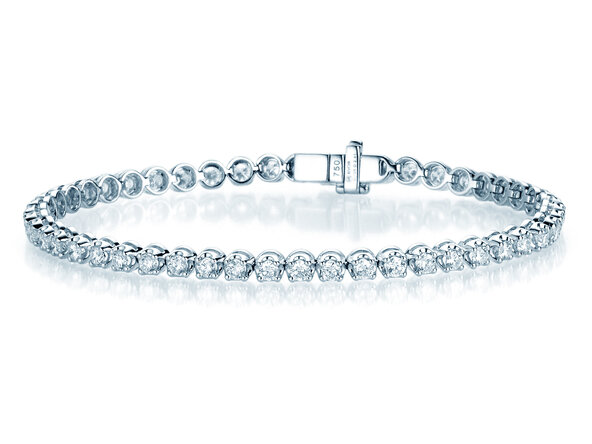 Tennisarmband in 18K witgoud met 43 diamanten 4,7ct G/SI, 17cm