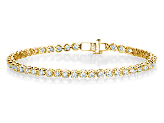 Tennisarmband in 18K geelgoud met 43 diamanten 4,7ct G/SI, 17cm