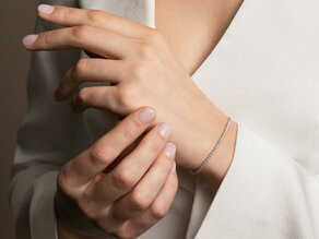 Tennisarmband in 18K witgoud met 74 diamanten 1,25ct G/SI, 16cm