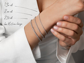 Tennisarmband in 18K witgoud met 49 diamanten 2,9ct G/SI, 16cm