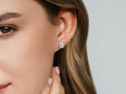 Oorbellen Classic in 14K witgoud met diamanten 1,50ct G/SI