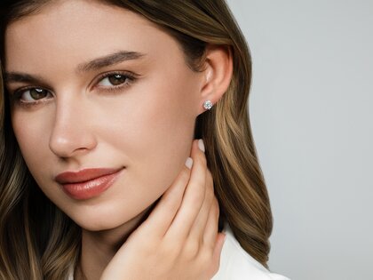 Oorbellen Classic in 14K witgoud met diamanten 1,50ct G/SI