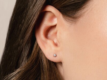 Oorbellen Classic in 14K witgoud met diamanten 0,10ct G/SI