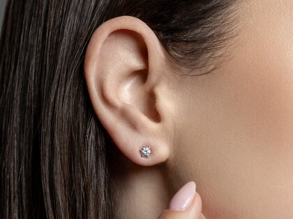 Oorbellen Classic in 14K witgoud met diamanten 0,20ct G/SI