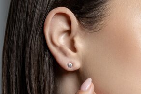 Oorbellen Classic in 14K witgoud met diamanten 0,20ct G/SI