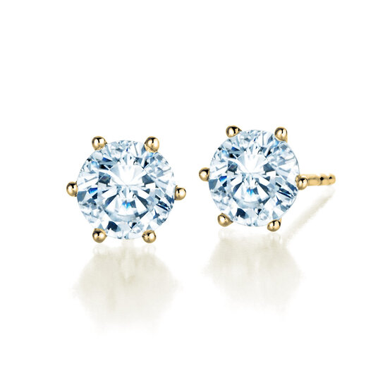 Oorbellen Classic Lab-grown diamant in 9K geelgoud met Lab-grown diamanten 2,00ct E/VS
