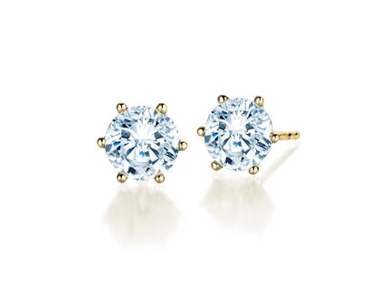 Oorbellen Classic Lab-grown diamant in 9K geelgoud met Lab-grown diamanten 2,00ct E/VS