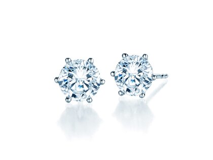 Oorbellen Classic Lab-grown diamant in 9K witgoud met Lab-grown diamanten 2,00ct E/VS