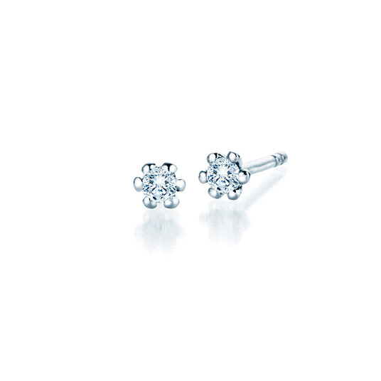 Oorbellen Classic in 14K witgoud met diamanten 0,10ct G/SI