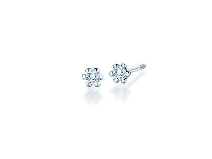 Oorbellen Classic in 14K witgoud met diamanten 0,10ct G/SI