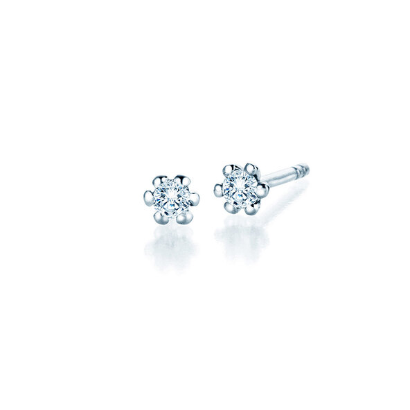 Oorbellen Classic in 14K witgoud met diamanten 0,10ct G/SI