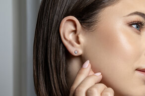 Oorbellen Classic in 14K witgoud met diamanten 0,20ct G/SI