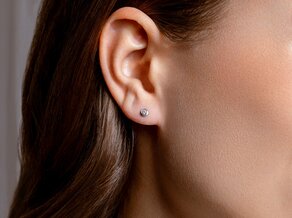 Oorbellen Diamond Bowl in 14K witgoud met diamanten 0,10ct G/SI