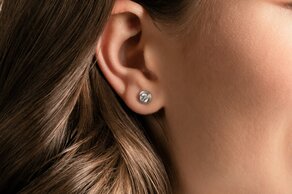 Oorbellen Diamond Bowl in 9K geelgoud met diamanten 0,30ct G/SI