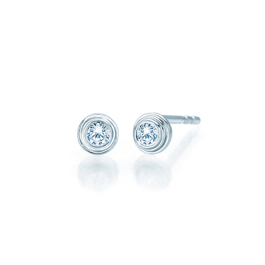 Oorbellen Diamond Bowl in 14K witgoud met diamanten 0,10ct G/SI