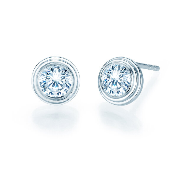 Oorbellen Diamond Bowl Lab-grown diamant in 14K witgoud met Lab-grown diamanten 1,00ct E/VS