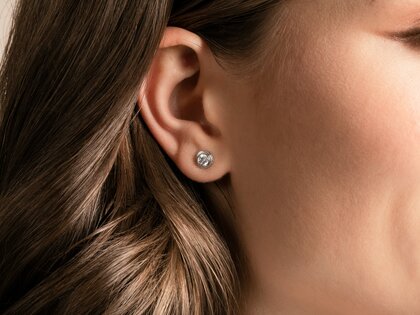 Oorbellen Diamond Bowl in 9K geelgoud met diamanten 0,30ct G/SI