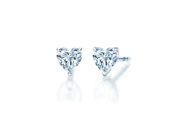 Oorbellen Diamond Heart in zilver 925/- met diamanten 0,30ct G/SI