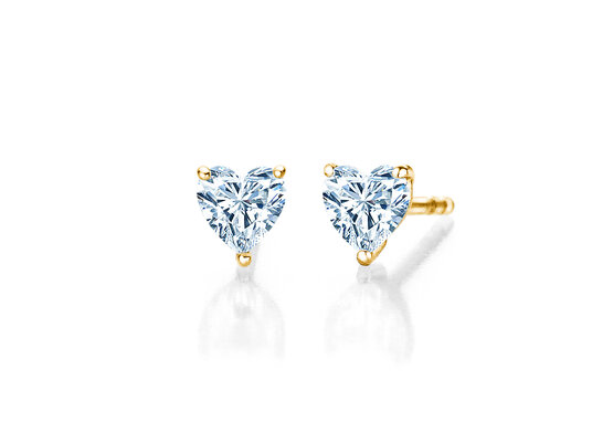 Oorbellen Diamond Heart Lab-grown diamant in 9K geelgoud met Lab-grown diamanten 0,30ct E/VS