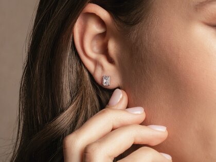 Oorbellen Diamond Radiant in 14K witgoud met diamanten 0,30ct G/SI