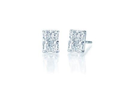 Oorbellen Diamond Radiant Lab-grown diamant in zilver 925/- met Lab-grown diamanten 0,30ct E/VS