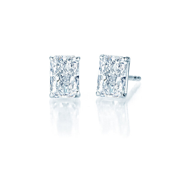 Oorbellen Diamond Radiant Lab-grown diamant in zilver 925/- met Lab-grown diamanten 0,30ct E/VS