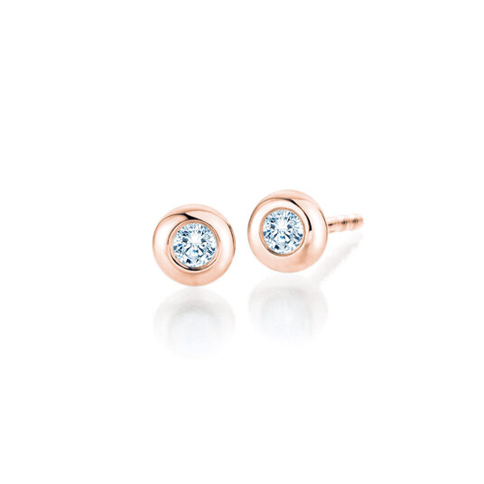 Oorbellen Eternal in 14K roségoud met diamanten 0,10ct G/SI