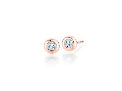 Oorbellen Eternal in 14K roségoud met diamanten 0,15ct G/SI