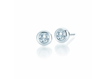 Oorbellen Eternal in platina 950/- met diamanten 0,25ct G/SI