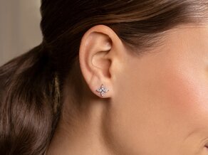 Oorbellen Flower in 9K geelgoud met diamanten 0,64ct G/SI