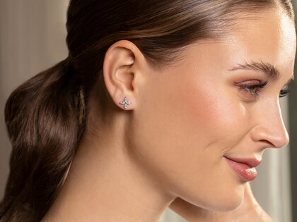 Oorbellen Flower Lab-grown diamant in 9K geelgoud met Lab-grown diamanten 0,64ct E/VS