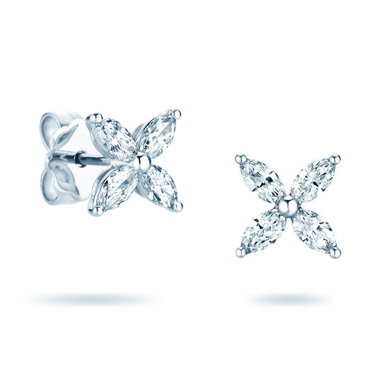 Oorbellen Flower Lab-grown diamant