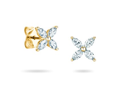 Oorbellen Flower Lab-grown diamant in 9K geelgoud met Lab-grown diamanten 0,64ct E/VS