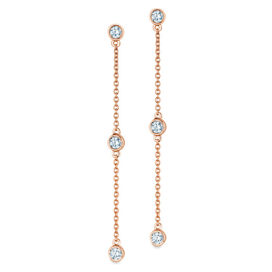 Oorbellen Leon in 14K roségoud met diamanten 0,30ct G/SI