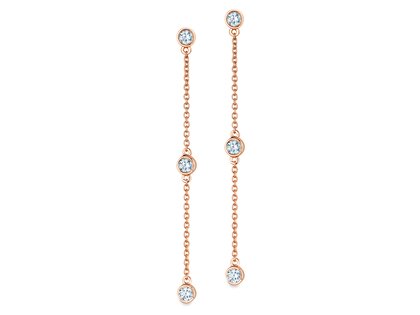 Oorbellen Leon in 14K roségoud met diamanten 0,30ct G/SI