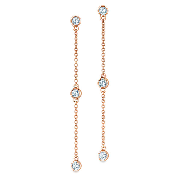 Oorbellen Leon in 14K roségoud met diamanten 0,30ct G/SI