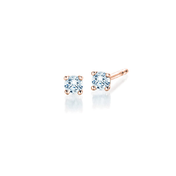 Oorbellen Modern in 14K roségoud met diamanten 0,15ct