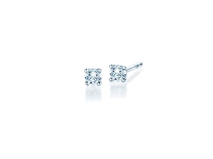 Oorbellen Modern in 14K witgoud met diamanten 0,10ct G/SI