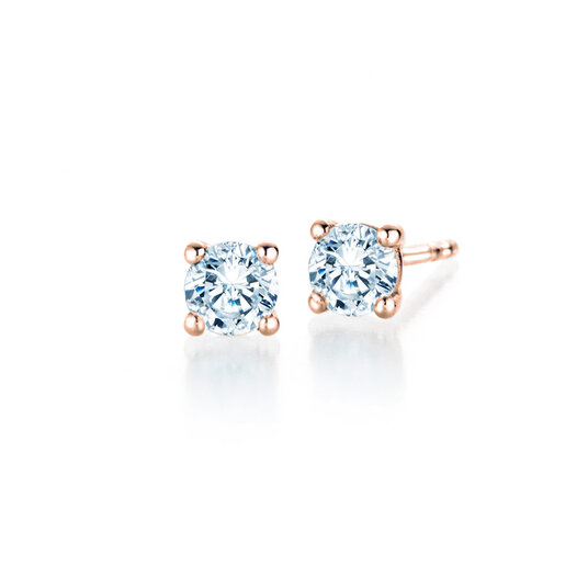 Oorbellen Modern in 14K roségoud met diamanten 0,40ct G/SI