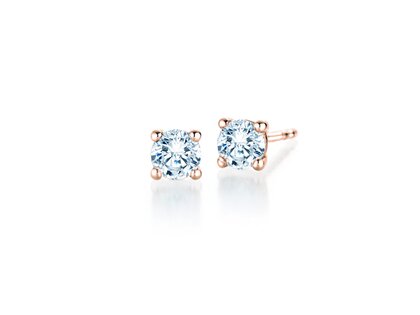 Oorbellen Modern in 14K roségoud met diamanten 0,40ct G/SI